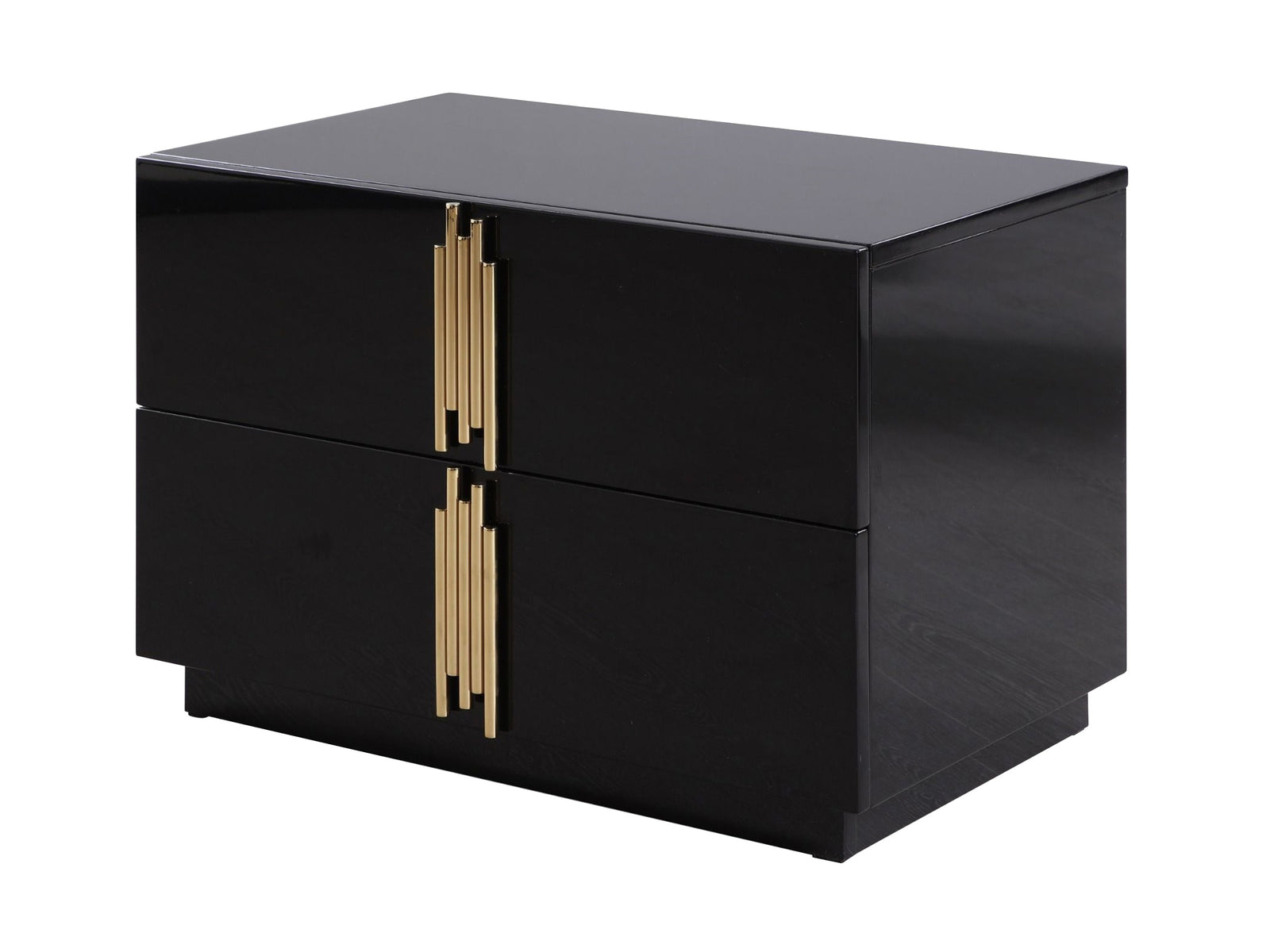 Token - Modern Black  Gold Wide Nightstand