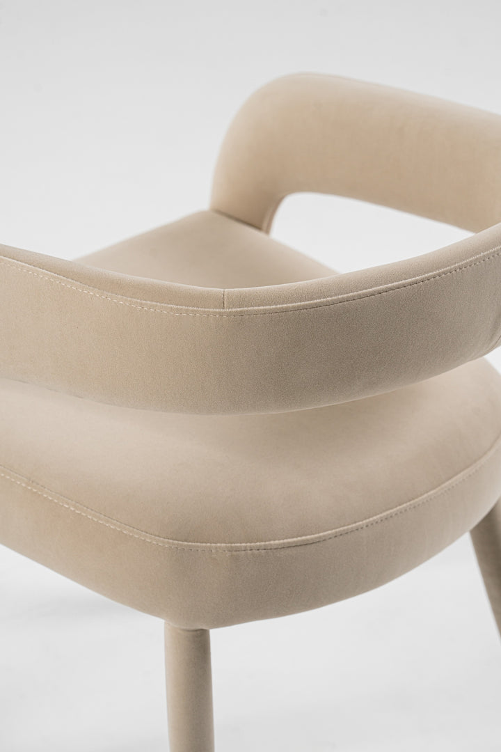 Mundra - Modern Beige Fabric Dining Chair
