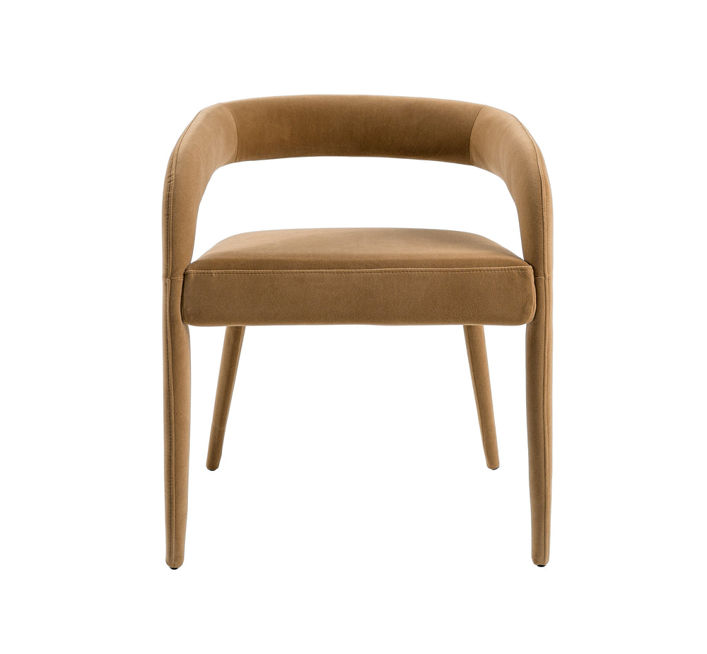 Mundra - Modern Tan Fabric Dining Chair - View 2