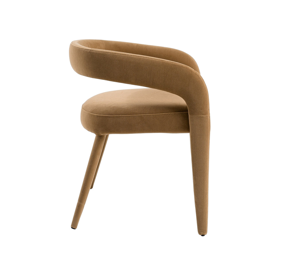 Mundra - Modern Tan Fabric Dining Chair - View 3