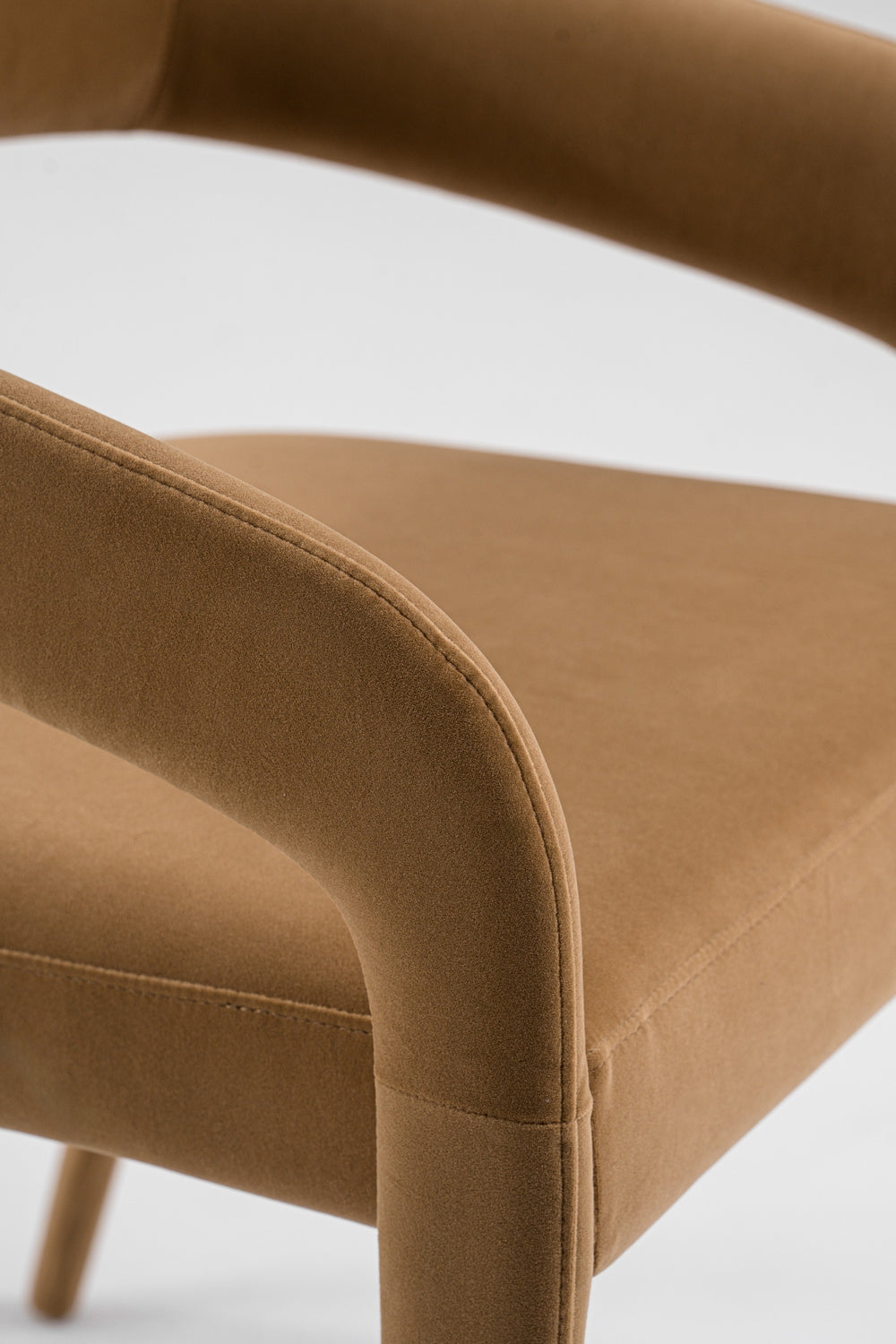 Mundra - Modern Tan Fabric Dining Chair - View 5