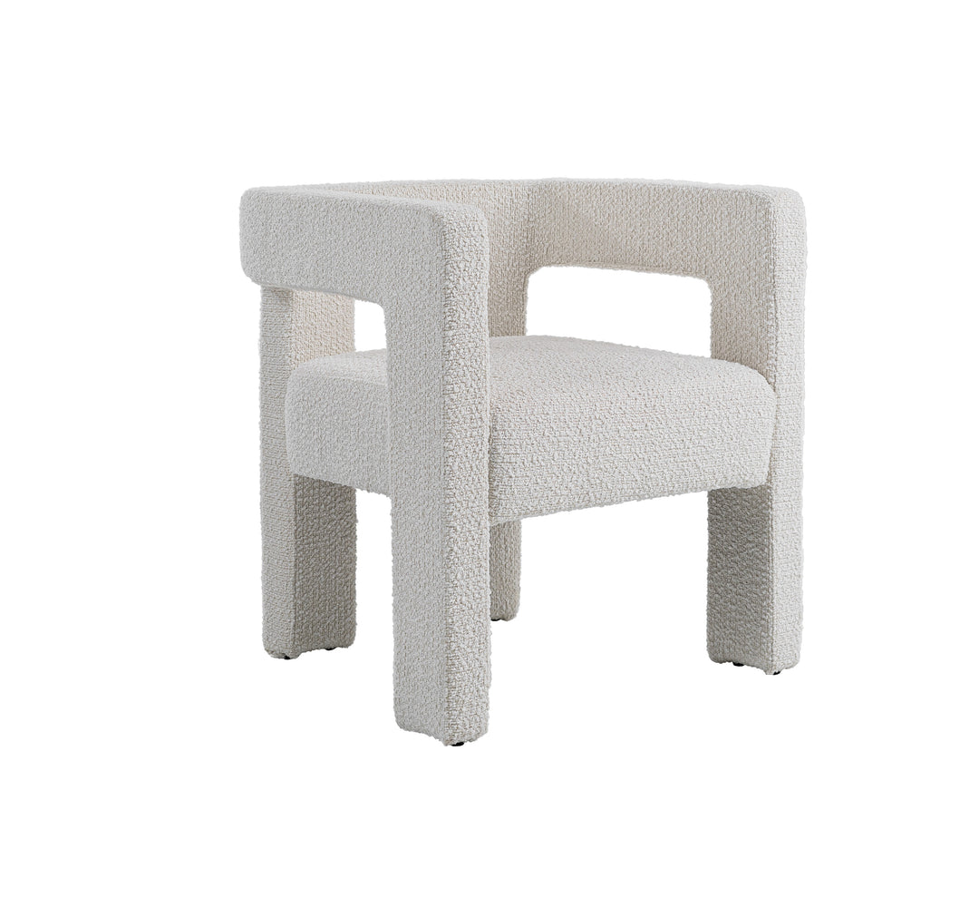 Drea  Modern White Fabric Dining Chair