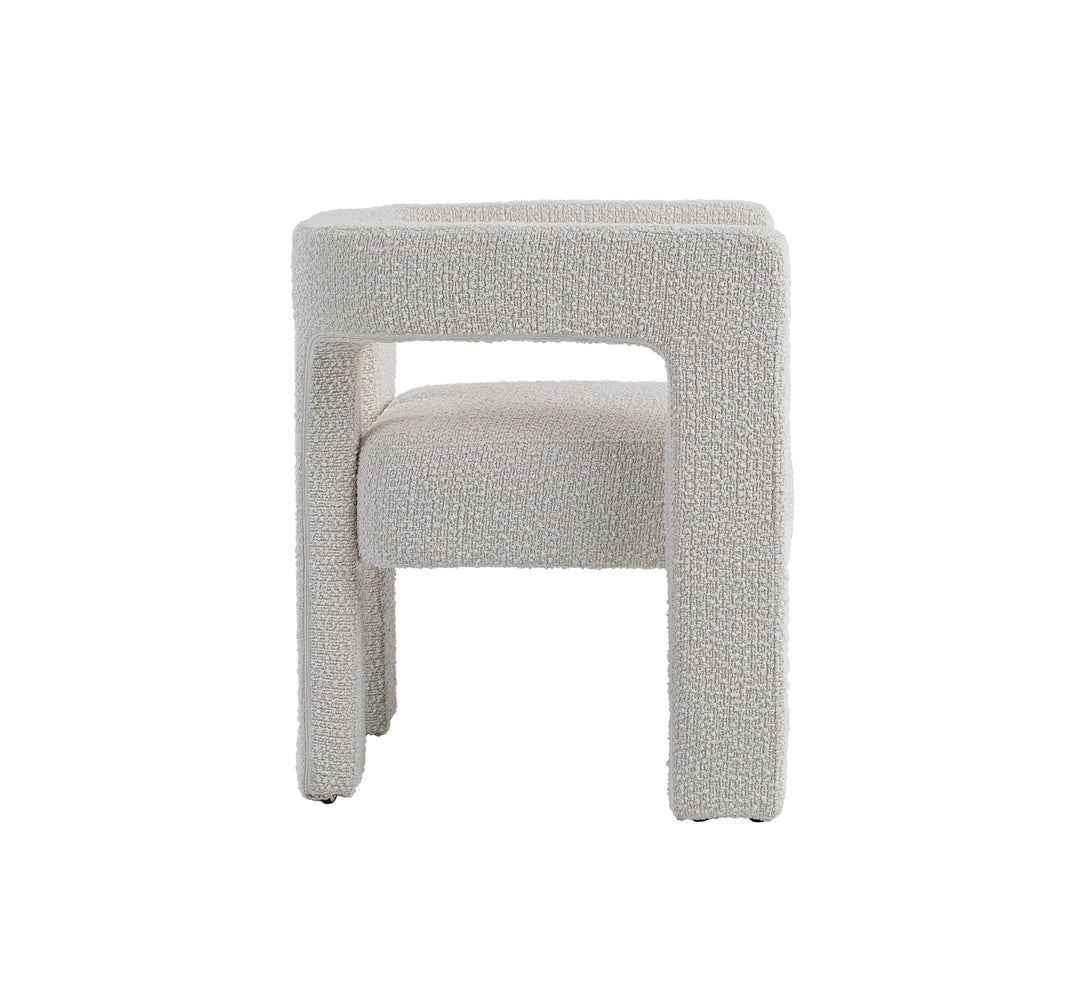 Drea  Modern White Fabric Dining Chair