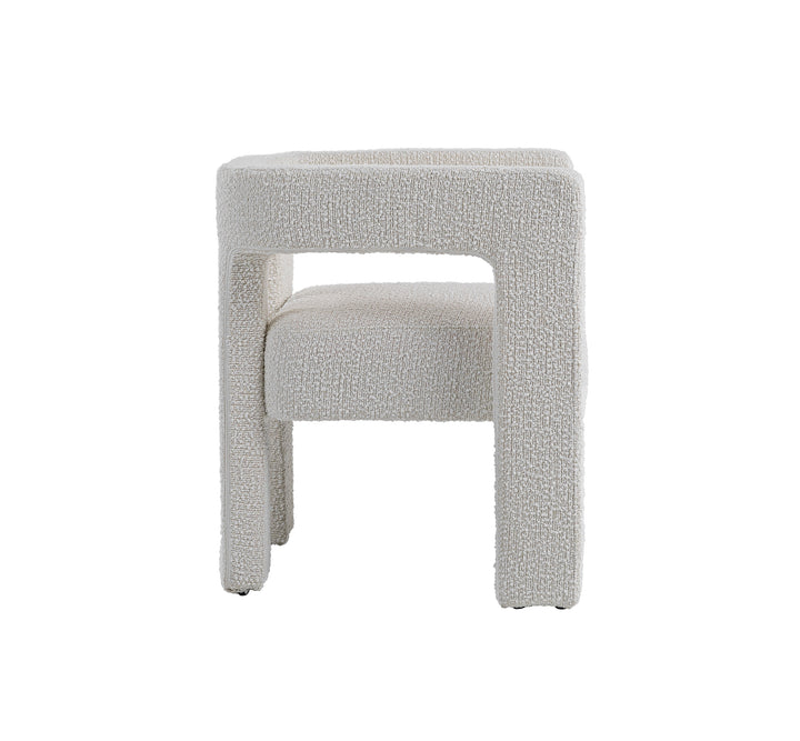 Drea  Modern White Fabric Dining Chair
