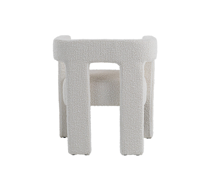 Drea  Modern White Fabric Dining Chair