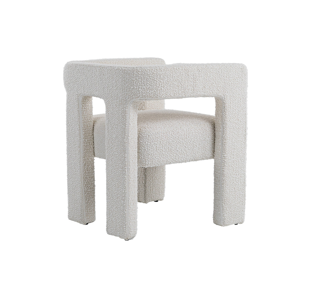 Drea  Modern White Fabric Dining Chair