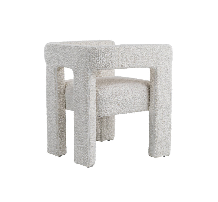 Drea  Modern White Fabric Dining Chair