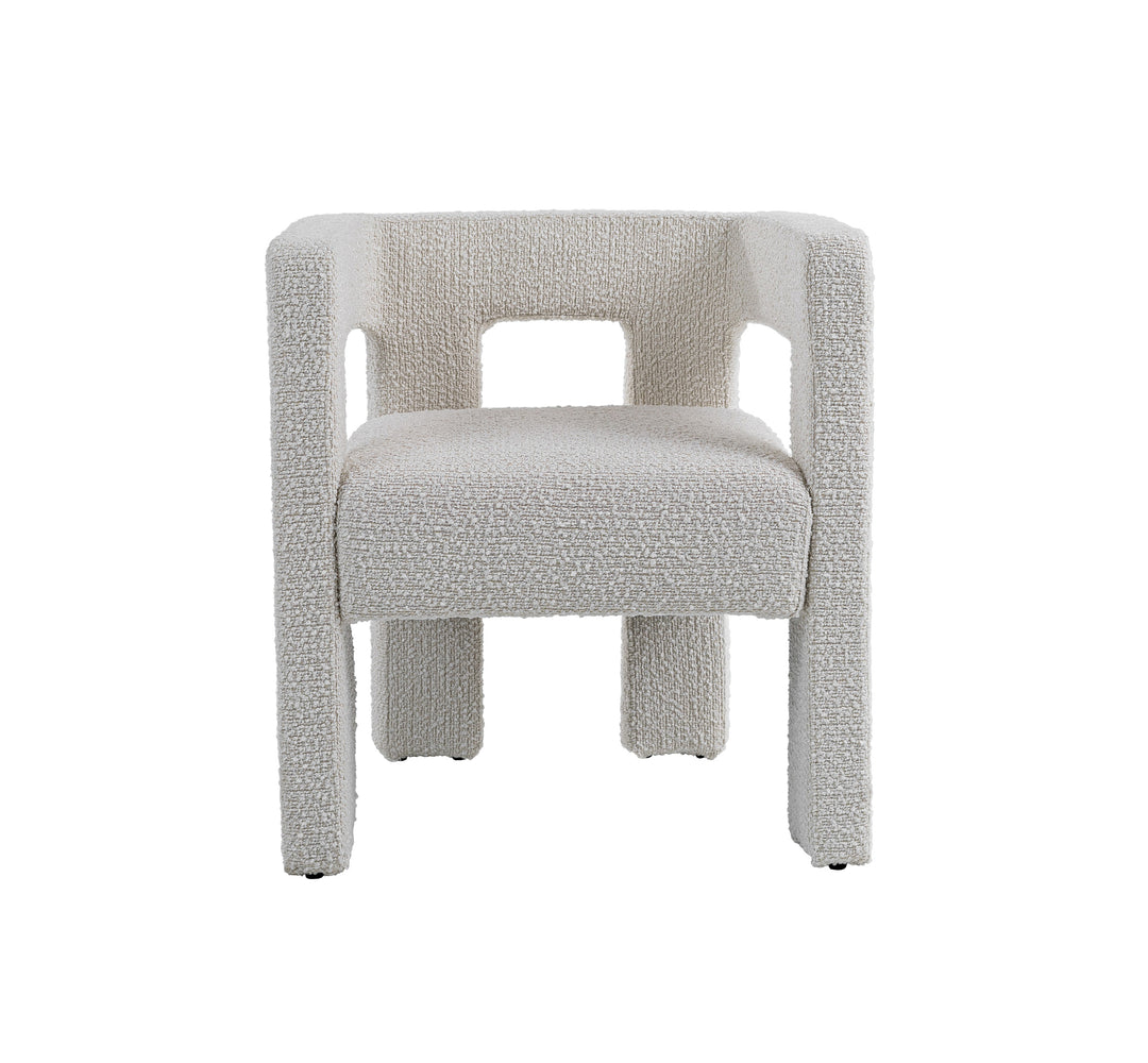 Drea  Modern White Fabric Dining Chair