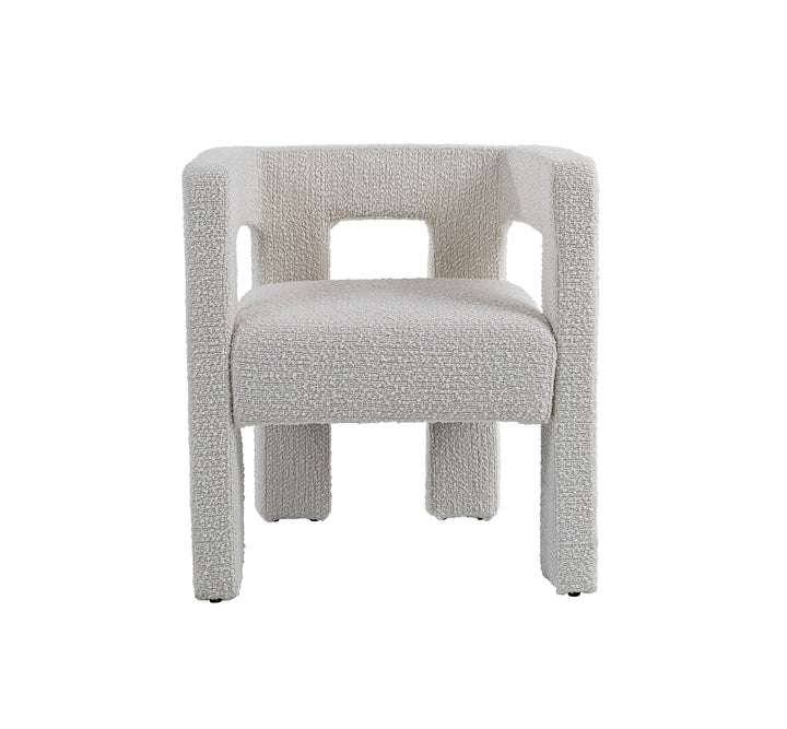 Drea  Modern White Fabric Dining Chair