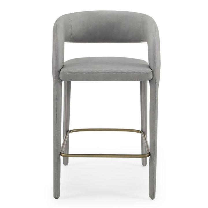 Faerron - Modern Grey Leatherette Counter Chair