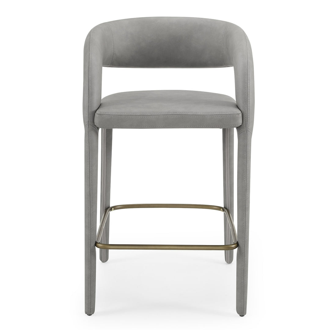 Faerron - Modern Grey Leatherette Counter Chair