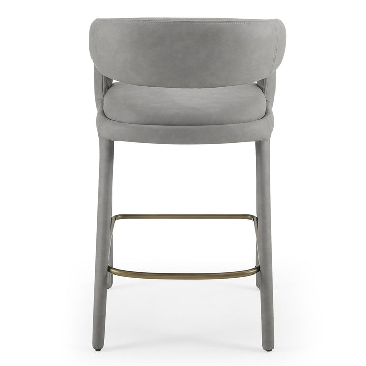 Faerron - Modern Grey Leatherette Counter Chair