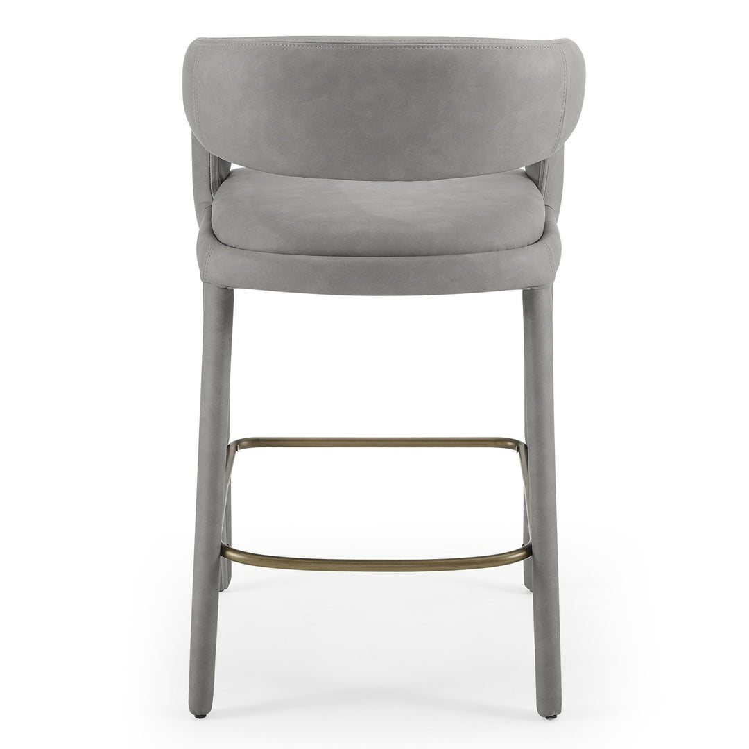Faerron - Modern Grey Leatherette Counter Chair