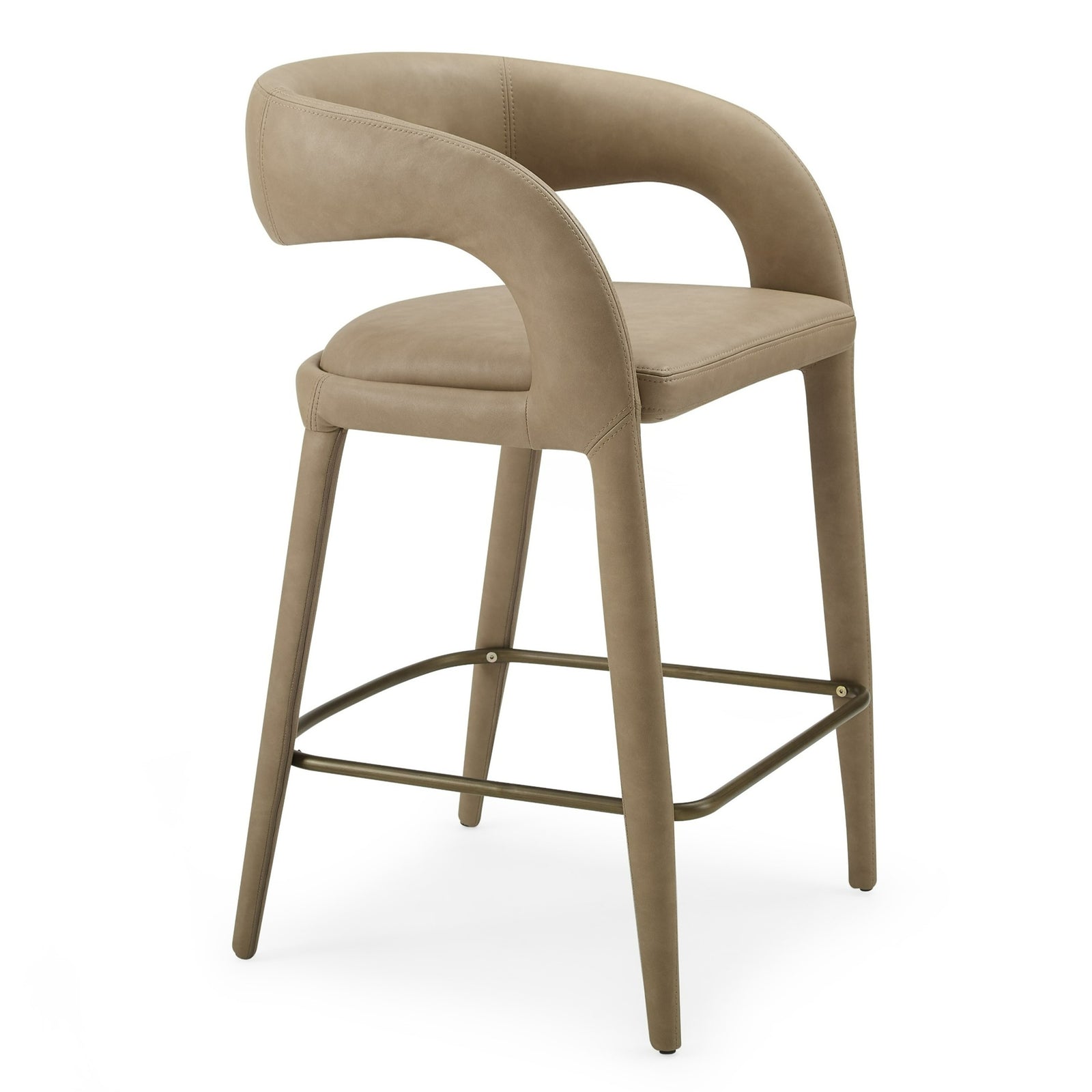 Faerron - Modern Tan Leatherette Counter Chair