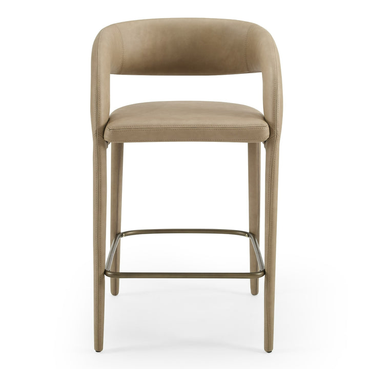 Faerron - Modern Tan Leatherette Counter Chair