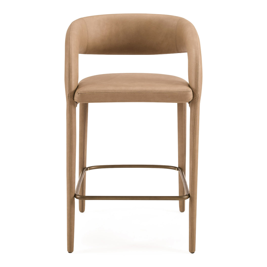 Faerron - Modern Tan Leatherette Counter Chair