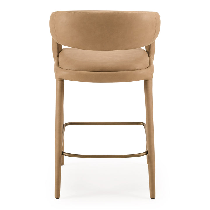 Faerron - Modern Tan Leatherette Counter Chair