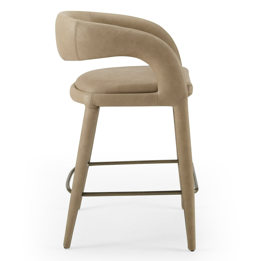 Faerron - Modern Tan Leatherette Counter Chair