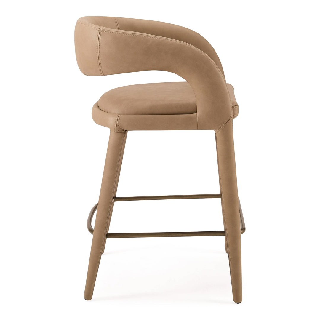 Faerron - Modern Tan Leatherette Counter Chair
