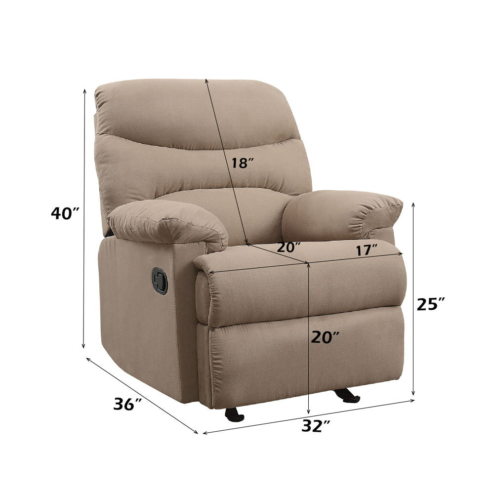 Arcadia - Motion Recliner - Light Brown Microfiber