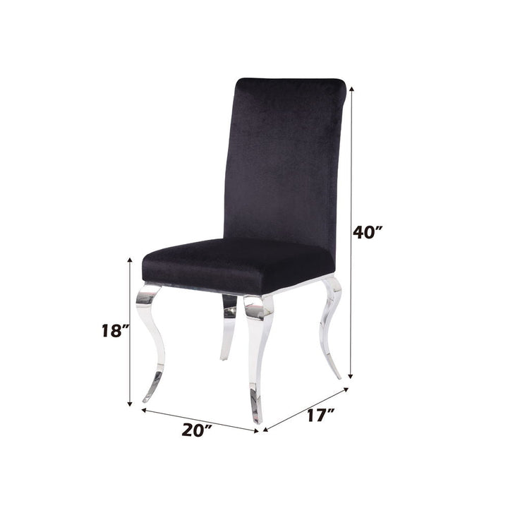 Fabiola - Side Chair Set of 2) - Black Fabric & Stainless Steel