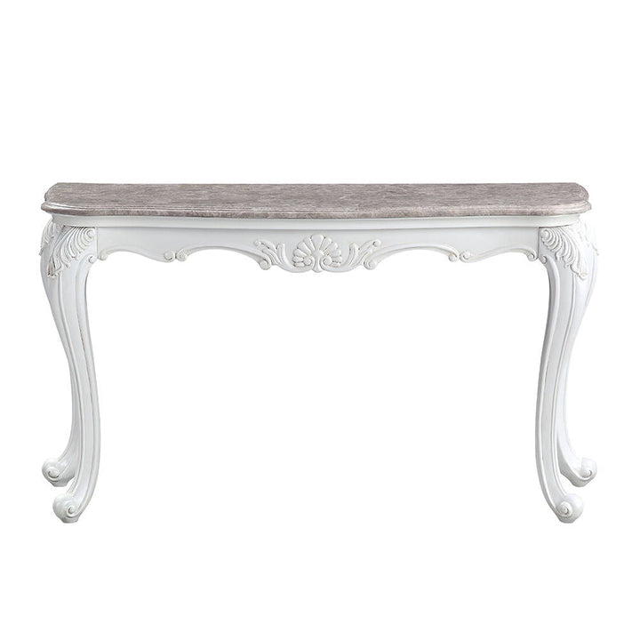Ciddrenar - Sofa Table - Marble Top & White