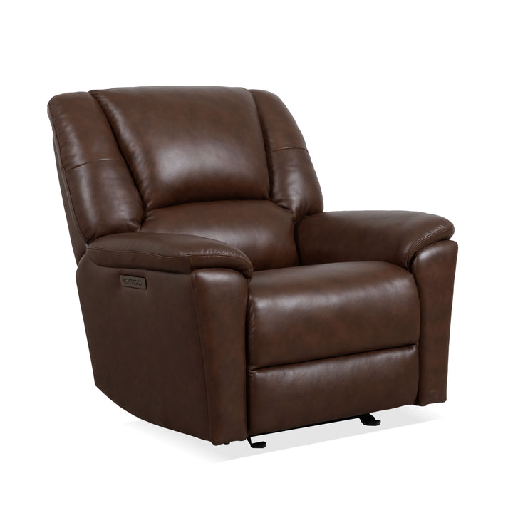 Plush Power Gliding Recliner With Power Headrest &amp; Lumbar Tavern Brown