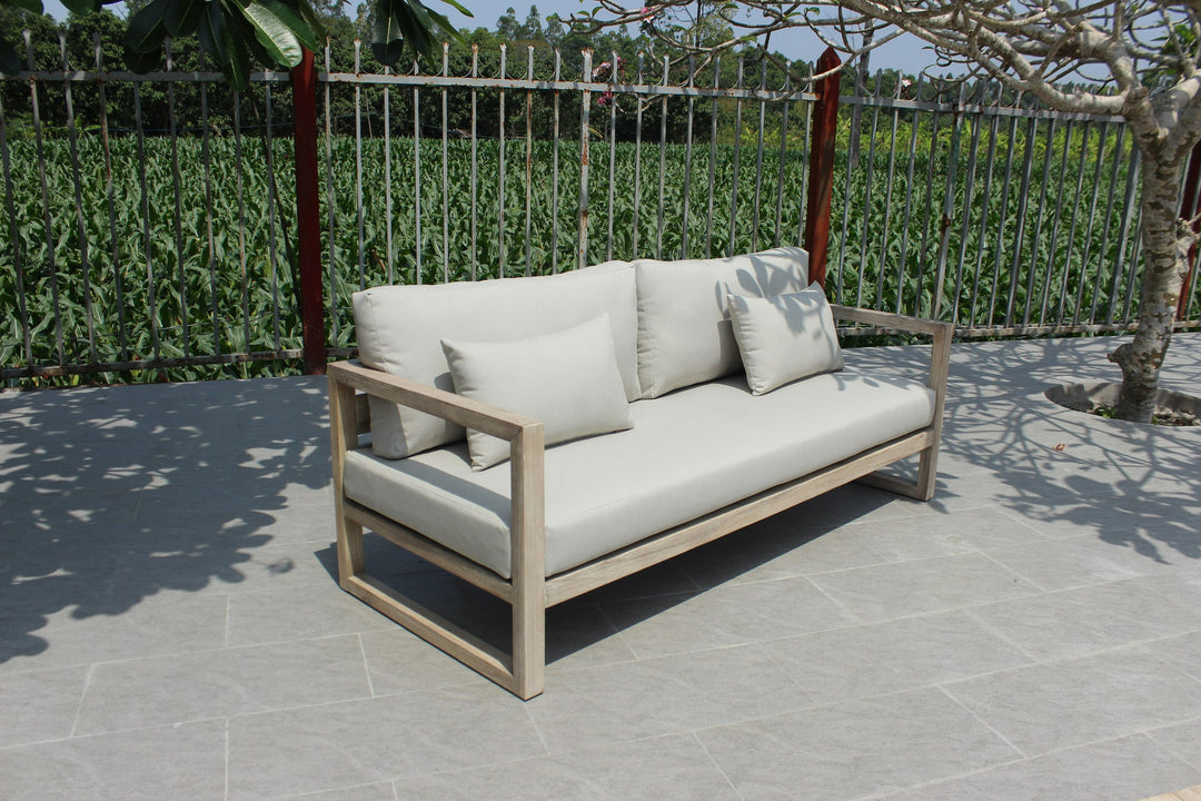 Calm - Outdoor Grey + Acacia Sofa Set