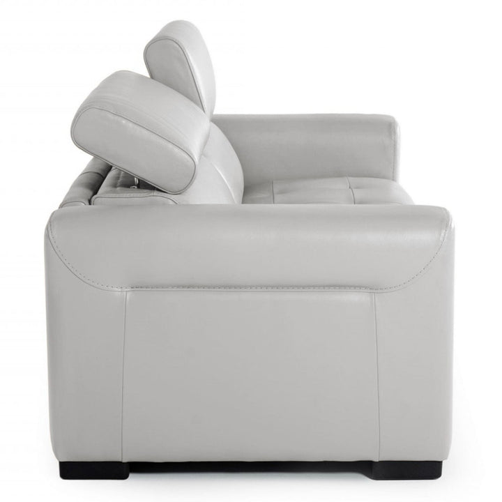 Icon - Modern Italian Grey Leather Sofa Bed