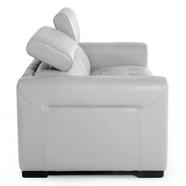 Icon - Modern Italian Grey Leather Sofa Bed