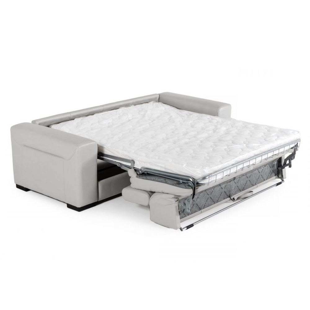 Icon - Modern Italian Grey Leather Sofa Bed