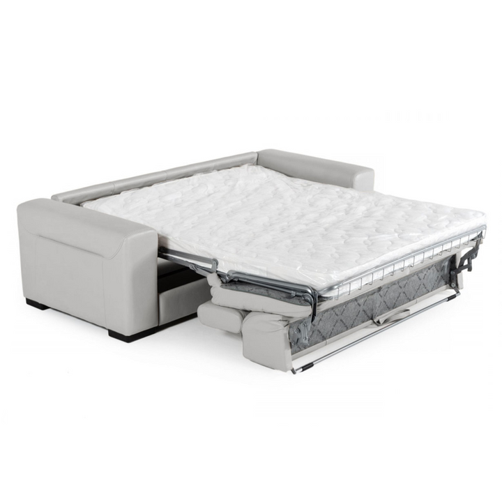 Icon - Modern Italian Grey Leather Sofa Bed