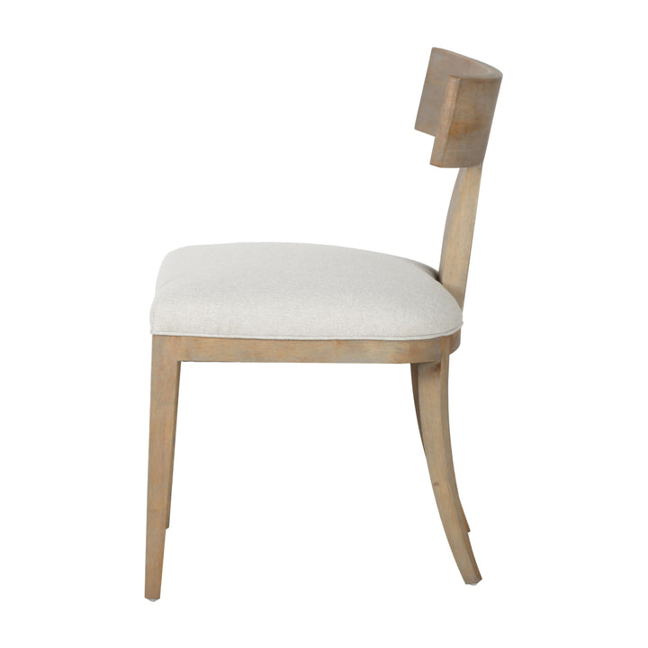 Fabien - Mid-Century Modern Beige Linen  Wood Dining Chair 
