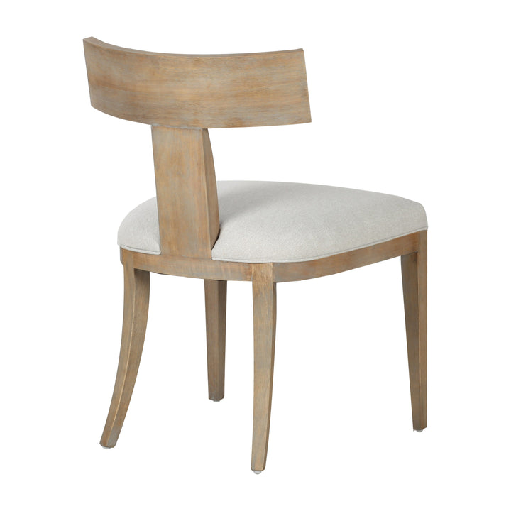 Fabien - Mid-Century Modern Beige Linen  Wood Dining Chair 