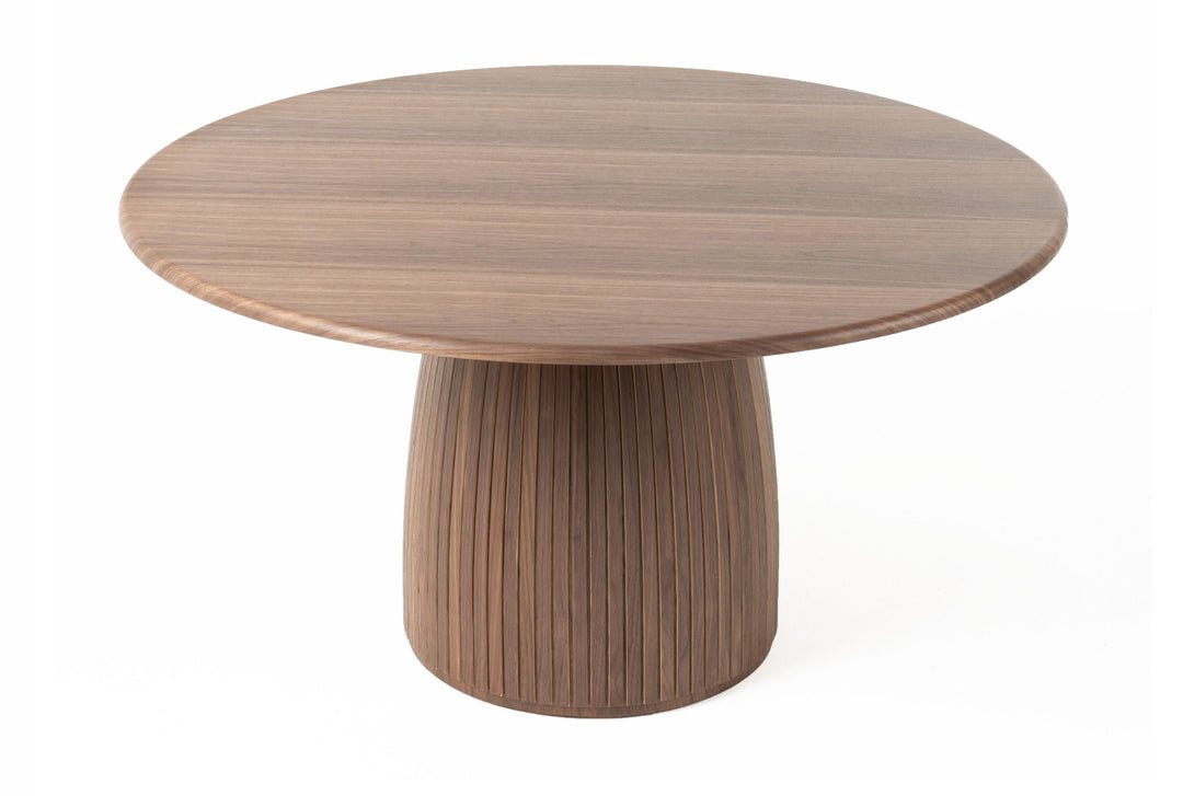Sheridan  Mid-Century Modern Walnut Round Dining Table