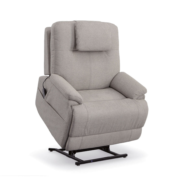 Flexsteel Zecliner Model 1 Dove Fabric Power Lift Sleep Recliner with Power Headrest &amp; Lumbar