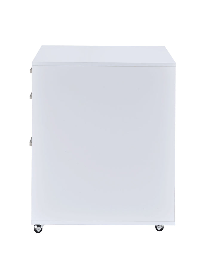 Coleen - High Gloss File Cabinet - White / Chrome