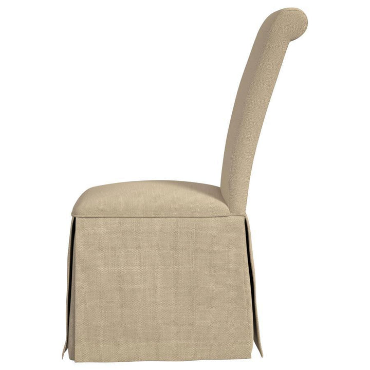 Shawna - Upholstered Skirted Dining Chair  - Khaki