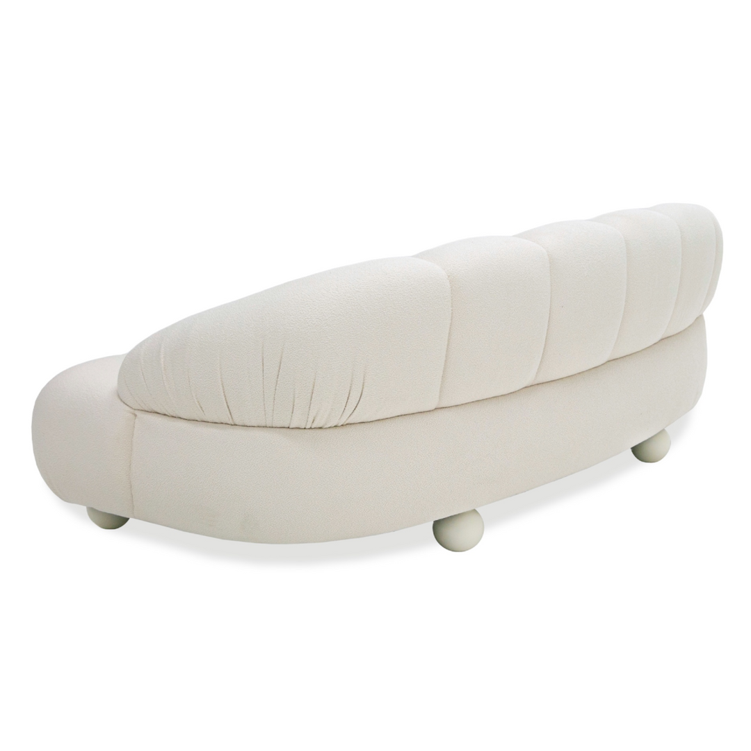 Duran - Contemporary White Fabric Loveseat Sofa