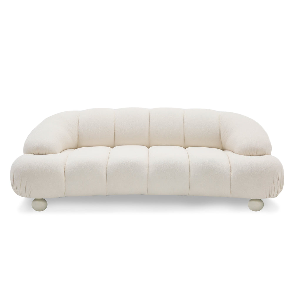 Duran - Contemporary White Fabric Loveseat Sofa