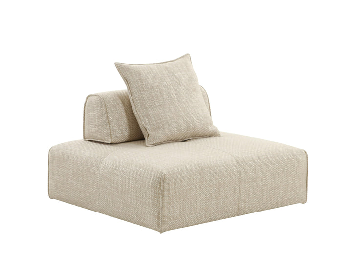 Mondo - Modern Modular Beige Fabric Armless Seat