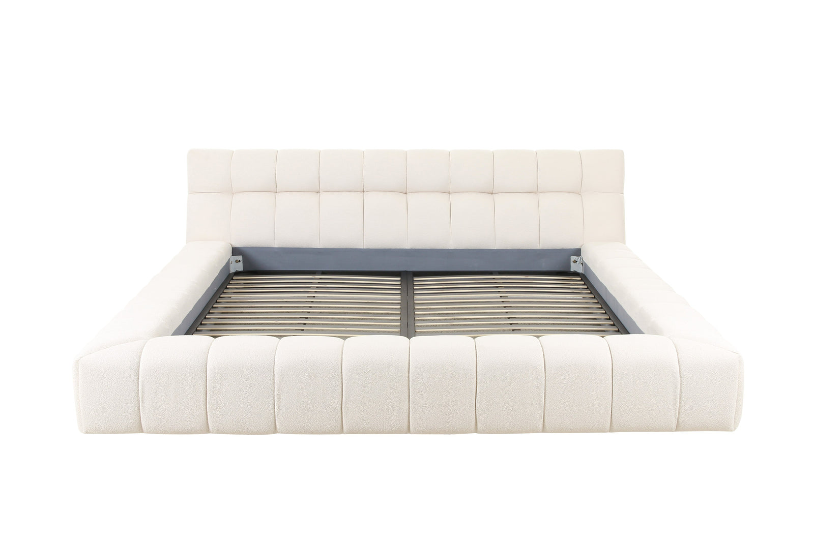Tyree - Modern Tufted Off-White Fabric Bed-queen