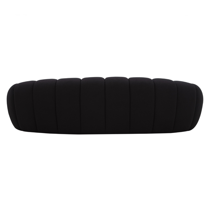 Yolonda - Modern Curved Black Fabric Sofa