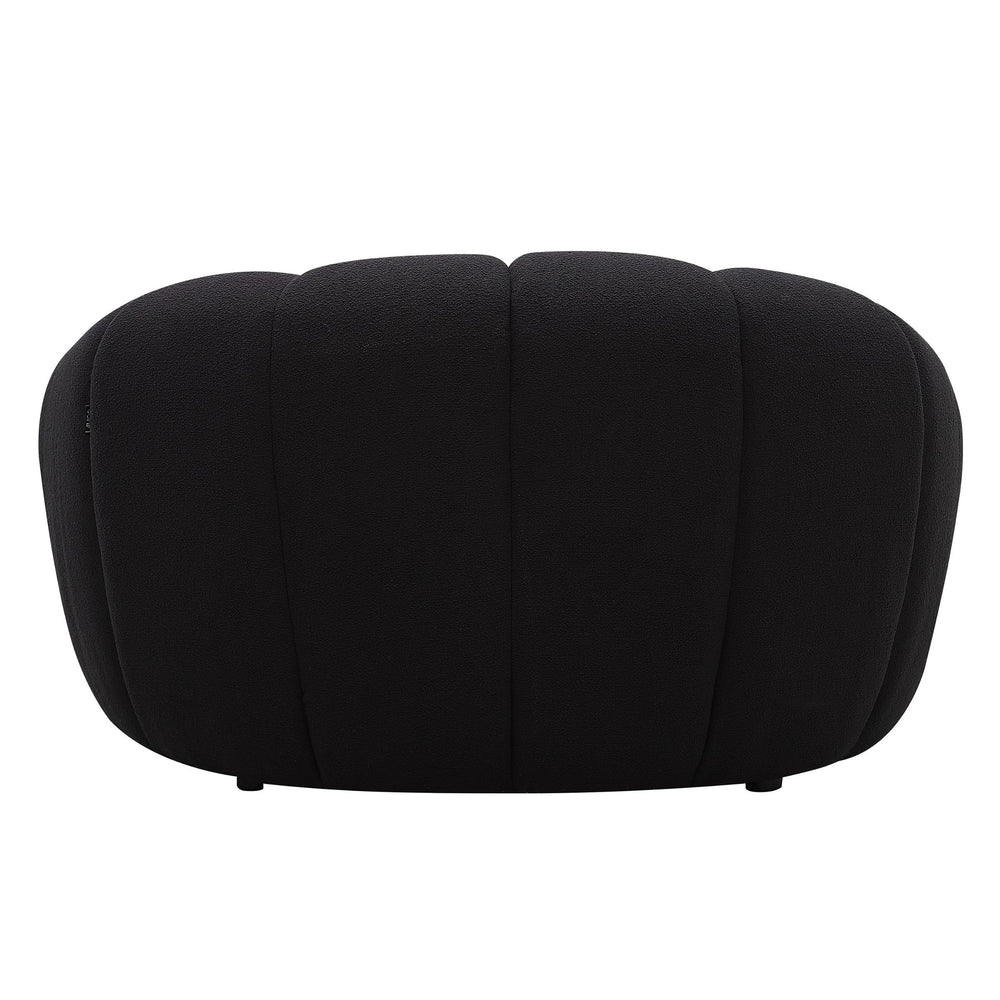 Yolonda - Modern Curved Black Fabric Chair - View 3