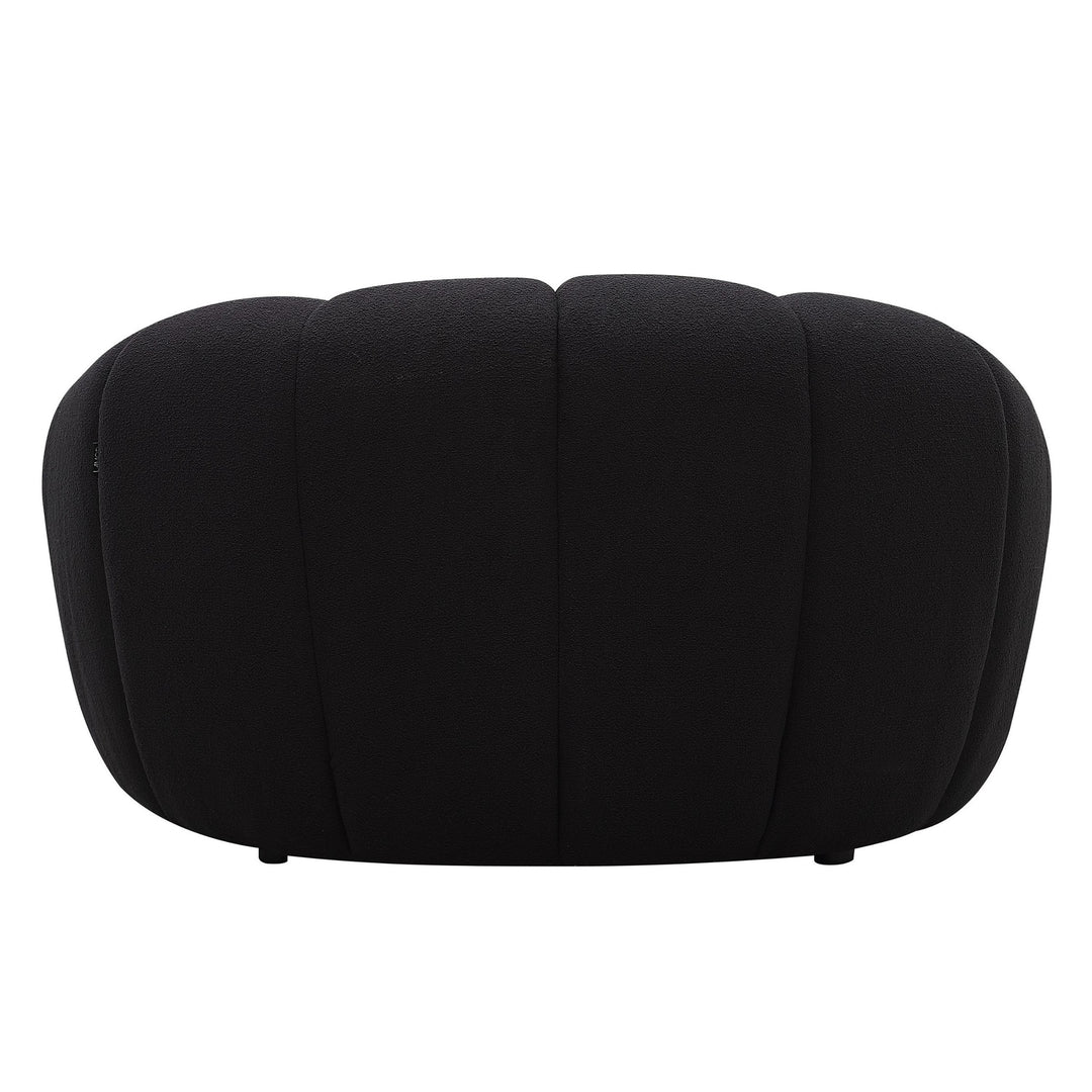Yolonda  Modern Curved Black Fabric Chair