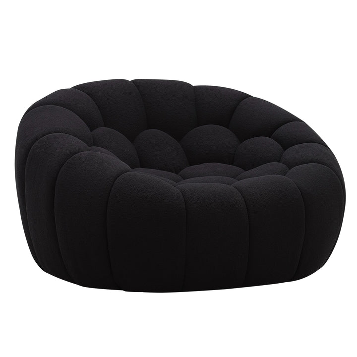 Yolonda  Modern Curved Black Fabric Chair