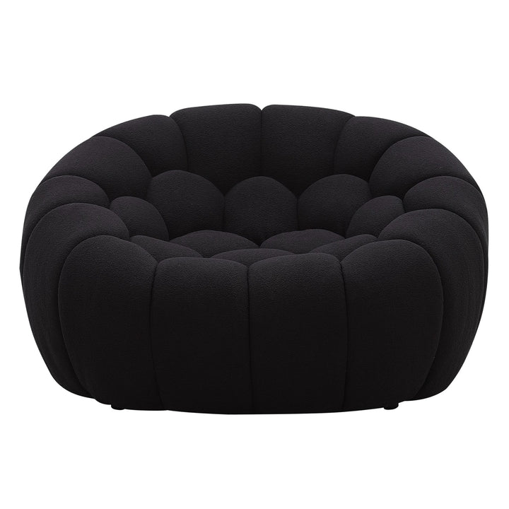 Yolonda  Modern Curved Black Fabric Chair