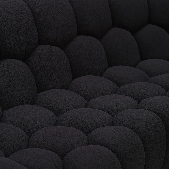 Yolonda - Modern Curved Black Fabric Chair