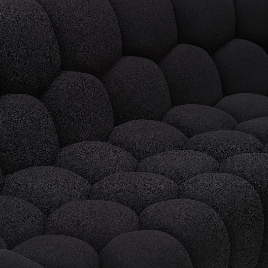 Yolonda  Modern Curved Black Fabric Chair