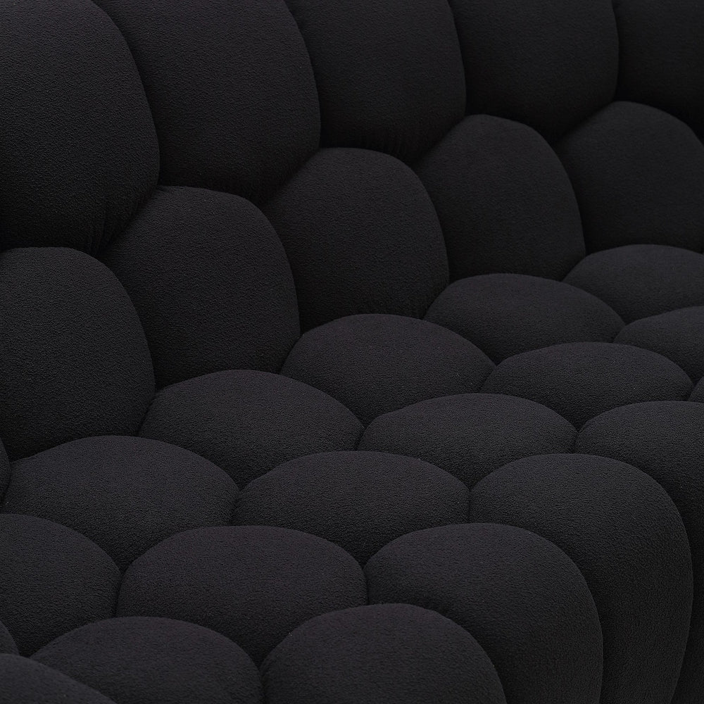 Yolonda - Modern Curved Black Fabric Chair - View 4